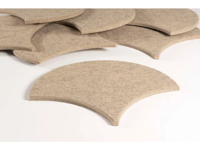 Akoestische PET-vilt Japanse Golf tegels beige 30x26cm 22 stuks