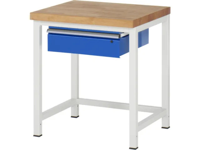 werkbank 745x650x800-1000mm beukblad draagverm. 1250kg 1lade RAL7035