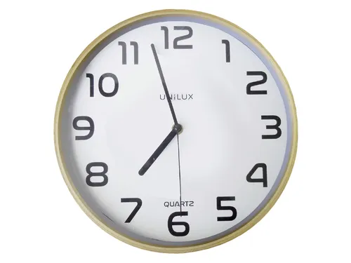 Wandklok Unilux Baltic Ø30,5cm hout/wit cijferaanduiding