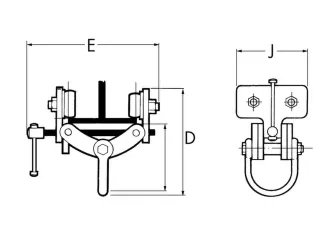 Montage Rolklem Draagvermogen 3t Bekwijdte 76-203mm Gewicht 32kg - 2