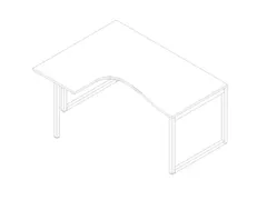 hoek-bureau,HxBxD 730x1600x1200mm,blad wit,verdieping links