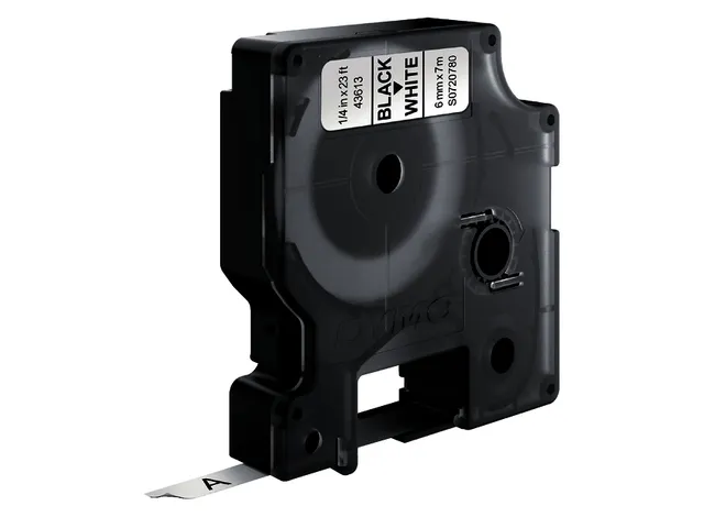 Lettertape Dymo 43613 1000/5000 6mmx7m Zwart Op Wit