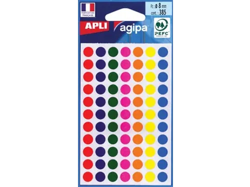 Etiket Assorti Rond Ø8mm 385ST