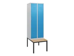 locker met bank,HxBxD 1950x600x815mm,2vak,vak B 300mm,cil.-slot