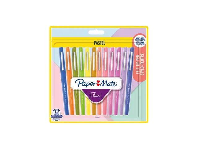 Fineliner Paper Mate Flair Pastel blister à 12 kleuren