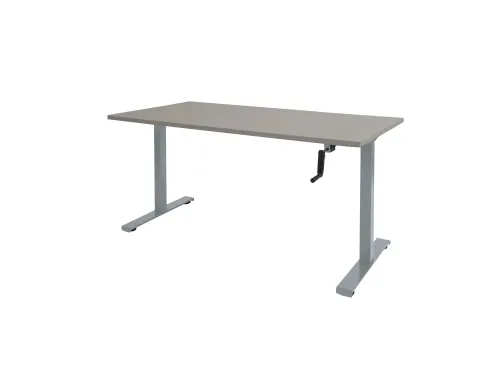 Slinger Bureau Zit-sta Aluminium Poot 160x80cm Blad Licht Grijs