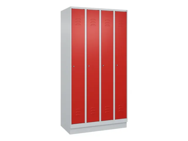 locker,HxBxD 1950x1000x500mm,4vak,vak B 250mm,cil.-slot,sokkel
