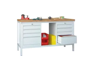 Werkbank 900x1500x700mm 8laden Frame/behuizing Ral7035 Front Ral7035 - 3