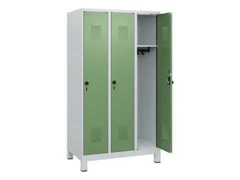 schoollocker,HxBxD 1630x900x500mm,3vak,vak B 300mm,draaigrendel,voeten
