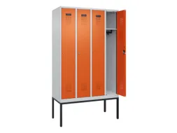locker,HxBxD 2120x1200x500mm,4vak,vak B 300mm,cil.-slot,voetonderstel