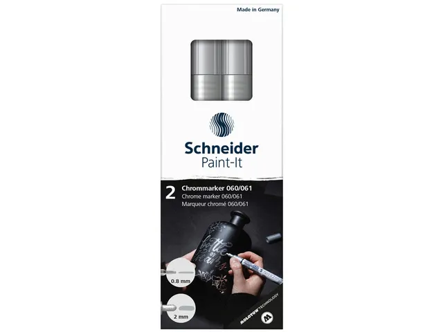 Marqueur Schneider Paint-it 060 - 061 0,8-2mm chromé métallique 2 pi