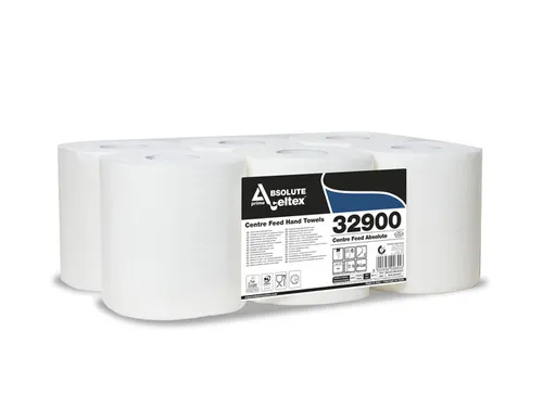 Poetspapier Celtex Absolute Centerfeed Midi 2-laags wit krimp a 6 rol