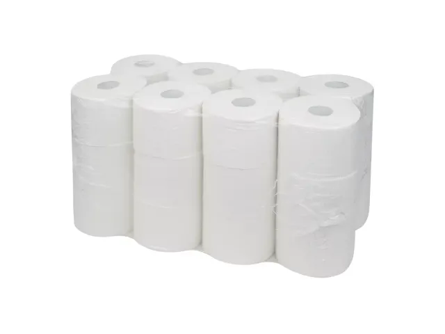Toiletpapier Euro Compact (zonder dop) recycled wit 2-laags 24 Rol