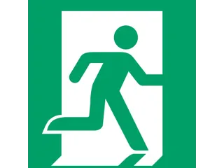 Pictogram bordje Djois Nooduitgang rechts 200x200mm groen - 1