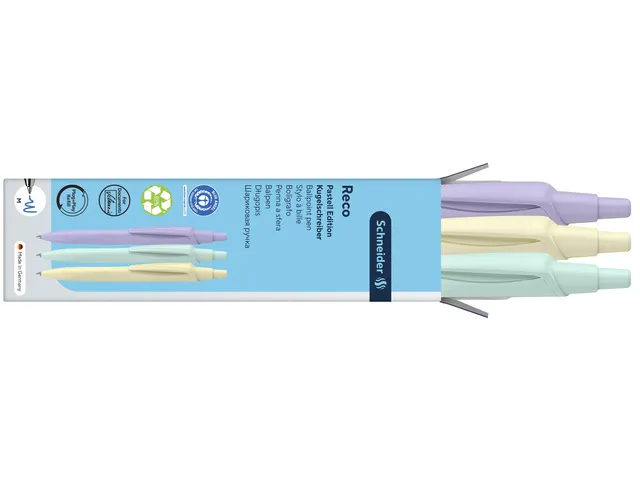 Stylo-bille Schneider Reco PastellEdition 3 pièces assorties