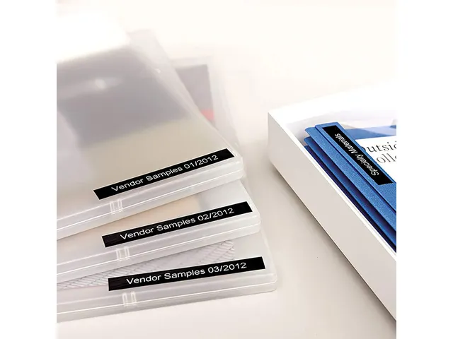 Labeltape Dymo 53721 D1 S721010 24mmx7m wit op zwart
