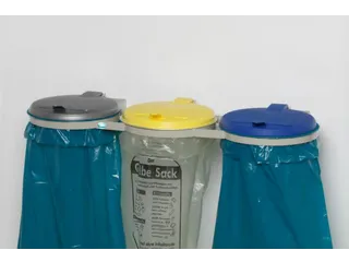 Afvalverzamelaar 120 Liter 3Voudig Staander Deksel Geel/blauw/zilver - 3