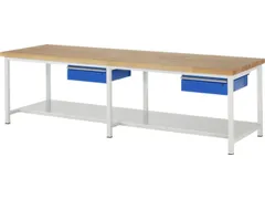 werkbank,HxBxD 840-1040x3000x900mm,beukblad,draagverm. 1250kg,4voeten