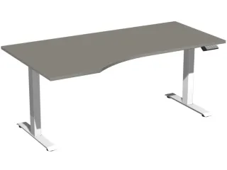 In hoogte verstelbaar bureau in vrije vorm,HxBxD 630-1280x1800x1000mm - 1