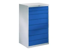 ladekast 1200x715x600mm 8laden cilinderslot RAL7035 front RAL5010