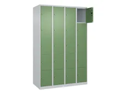 lockerkast,HxBxD 1850x1200x500mm,4x5vakken,vak B 300mm,cil.-slot