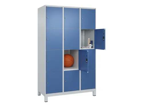 lockerkast,HxBxD 1950x1200x500mm,3x4vakken,vak B 400mm,cil.-slot
