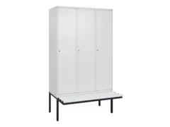 locker met bank,HxBxD 2120x1200x815mm,3vak,vak B 400mm,cil.-slot