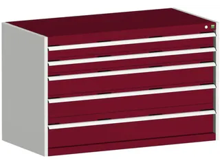 ladekast HxBxD 800x1300x750mm 5laden romp RAL7035 front RAL3004 - 1