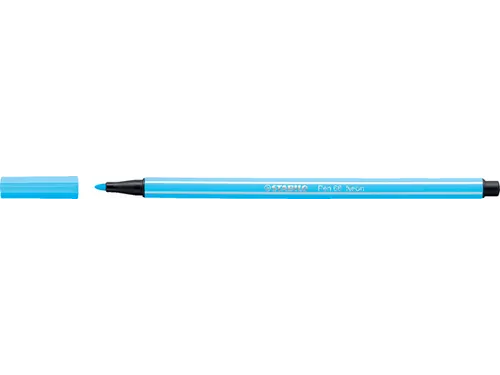 Viltstift STABILO Pen 68/031 medium neon blauw