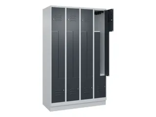 Z-garderobekast,HxBxD 1950x1200x500mm,vak B 150/300mm,cil.-slot,sokkel - 2