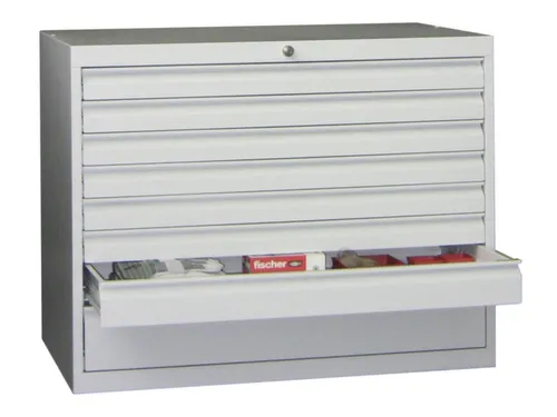 ladekast HxBxD 800x715x600mm 8laden slot RAL7035 front RAL5010