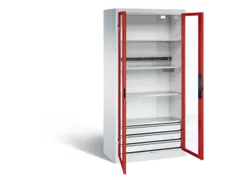acculaadkast 1950x930x500mm 5stekkerdozen 230V cil.-slot front RAL3000