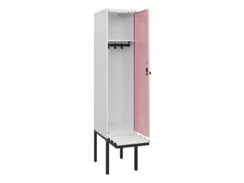 locker met bank,HxBxD 1950x400x815mm,1vak,vak B 400mm,draaigrendel