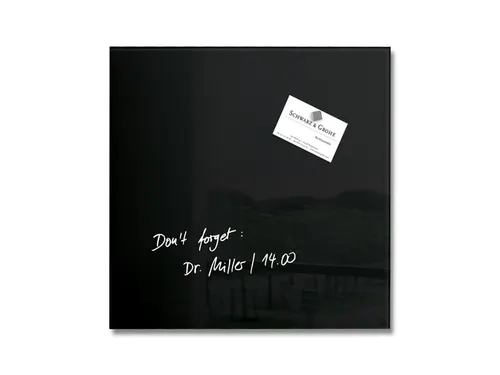 glasmagneetbord Sigel Artverum 30x30x1.5cm zwart