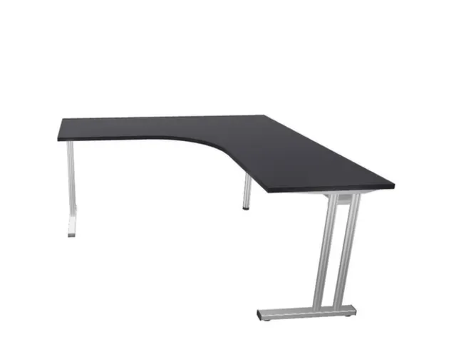 bureau in vrije vorm,HxBxD 740x1600x1600mm,vrije vorm,CC-zwart