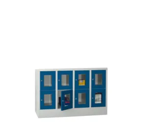 lockerkast,HxBxD 855x1200x500mm,4x2vakken,RAL7035,front RAL5010 - 2