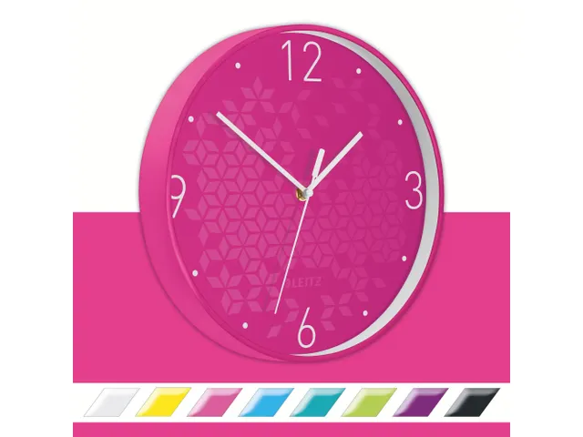 Wandklok Leitz WOW Ø29cm roze