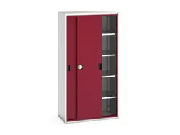 werkplaatskast 2000x1050x550mm 4xStalen bodem RAL7035 front RAL3004
