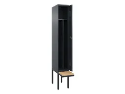 locker met bank,voor scheiding van kleding,HxBxD 2120x300x815mm,1vak