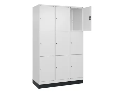 lockerkast,HxBxD 1950x1200x500mm,3x3vakken,vak B 400mm,cil.-slot