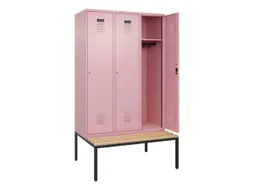 locker met bank,HxBxD 2120x1200x815mm,3vak,vak B 400mm,cilinderslot