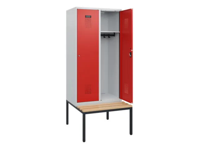 locker met bank,HxBxD 1950x800x815mm,2vak,vak B 400mm,cilinderslot