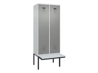 locker met bank,HxBxD 2120x800x815mm,2vak,vak B 400mm,cilinderslot - 2