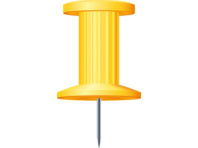 25 prikbordsp. Push Pins 10mm diam geel | WhiteboardOnline.nl