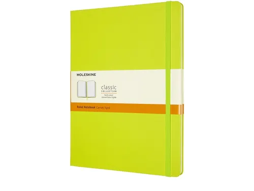 Notitieboek Moleskine XL 190x250mm lijn hard cover lemon green