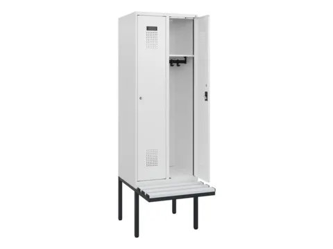 locker met bank,HxBxD 1950x600x815mm,2vak,vak B 300mm,cilinderslot