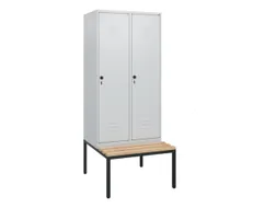 locker met bank,HxBxD 1950x800x815mm,2vak,vak B 400mm,draaigrendel