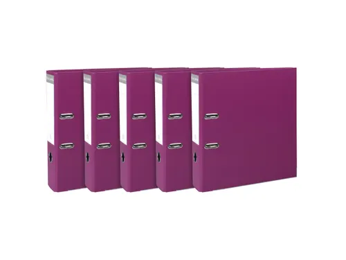 Pak 5 ordners PP/PP A4 80mm fuchsia PP A4 80mm FUCHSIA