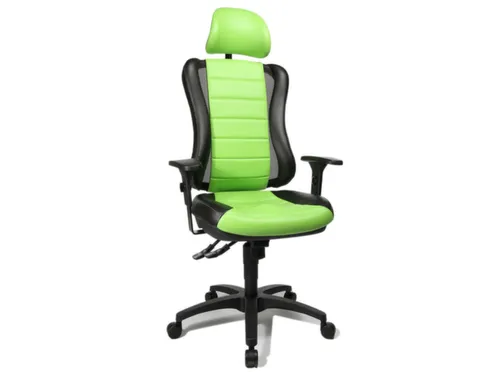 Bureaustoel Bekleding Zwart-Groen Zitting 420-530x 500x 470mm