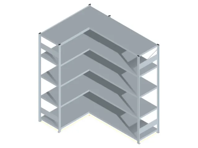 Rayonnage D'angle Hxlxp 2000X1360/1415X535Mm Charge Maxi/élément 900